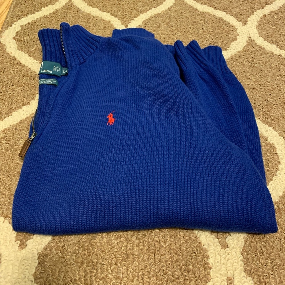 Polo Ralph Lauren quarter-zip blue sweater - Large